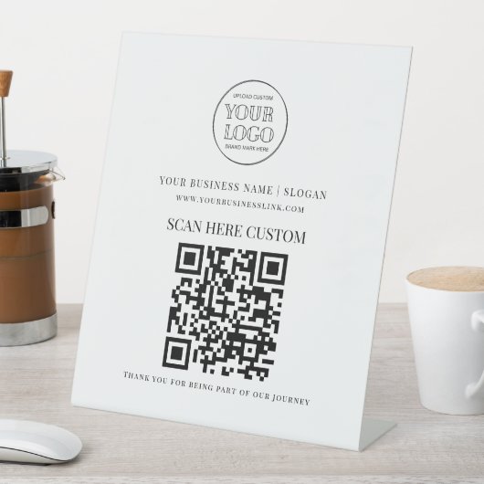 Signe De Table Minimal Business Logo Scan QR CODE (In SItu)