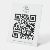 Signe De Table Minimal Digital Menu scan QR Code (Recto)