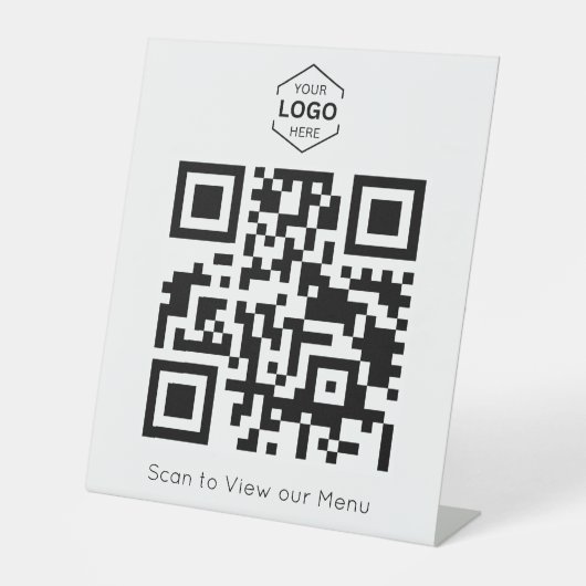 Signe De Table Minimal Digital Menu scan QR Code (Recto)