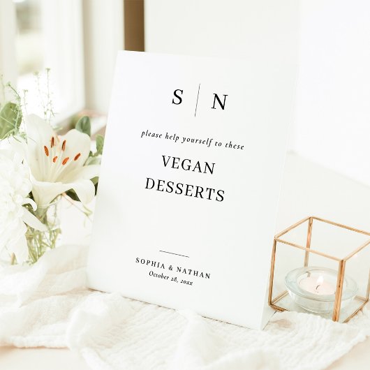 Signe De Table Minimal et chic | Vegan Desserts Mariage