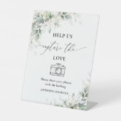 Signe De Table Minimal Eucalyptus Help Us Capture The Love Sign (Recto)