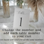 Signe De Table Minimal Modern Simple Wedding Table Numbers 4x6