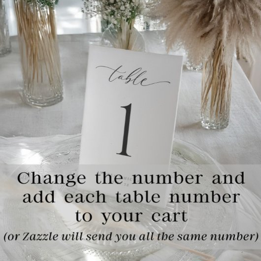 Signe De Table Minimal Modern Simple Wedding Table Numbers 4x6