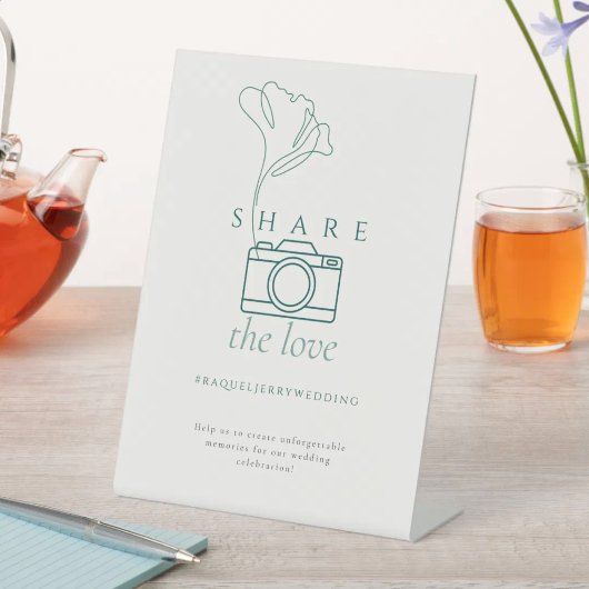 Signe De Table Minimalist Emerald "Share the Love" Wedding