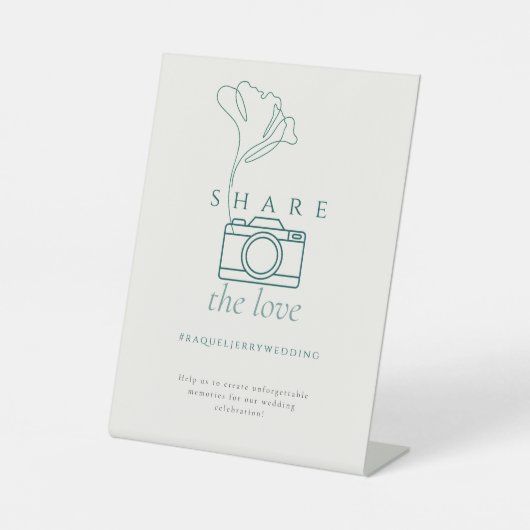 Signe De Table Minimalist Emerald "Share the Love" Wedding (Recto)