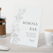 Signe De Table Minimalist Floral Mimosa Bar Sign (In SItu)
