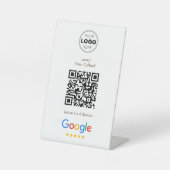 Signe De Table Minimalist Google Review QR Code Business Logo (Recto)