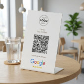 Signe De Table Minimalist Google Review QR Code Business Logo