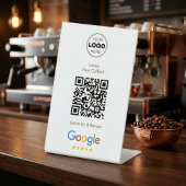 Signe De Table Minimalist Google Review QR Code Business Logo