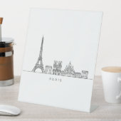 Signe De Table Minimalist Paris Skyline Line Art (In SItu)