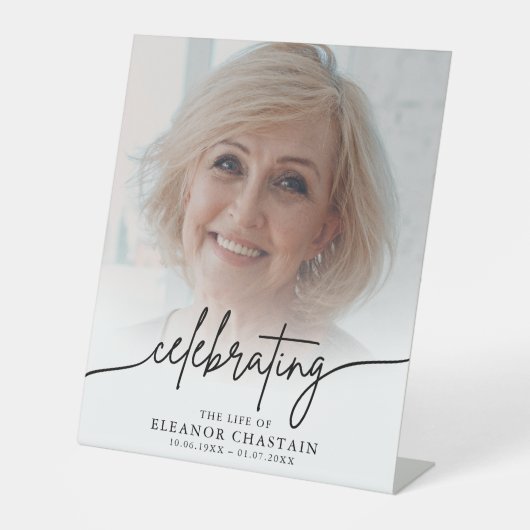 Signe De Table Minimalist Photo Funeral Sympathy Memorial (Recto)