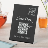 Signe De Table Minimalist QR Menu display holder (In SItu)