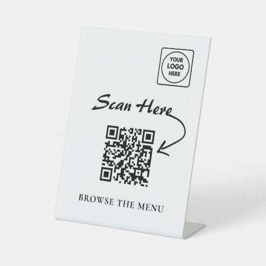 Signe De Table Minimalist QR Menu Pedestal display holder (Recto)