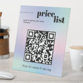 Signe De Table Minimalist Rose Blue Gradient Bold QR Code Salon (In SItu)