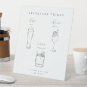 Signe De Table Minimalist Sage Green Wedding Signature Drinks (In SItu)