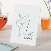 Signe De Table Minimalist Stork Neutral Baby Shower Table Numbers (In SItu)