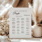 Signe De Table Minimalist Wedding Alphabetical Seating Chart