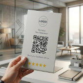 Signe De Table Minimalist White Modern QR Feedback Design
