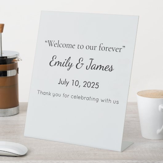 Signe De Table Minimalist White Welcome Sign Template (In SItu)