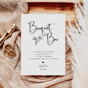 Signe De Table Minimaliste Construisez votre Bouquet Baby shower 