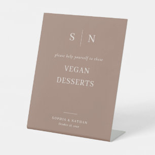 Signe De Table Minimaliste et Chic Taupe Mariage Desserts Végét
