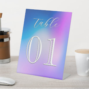 Signe De Table Minimaliste, Moderne, Dégradé, Numéro personnalisé