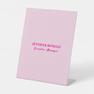 Signe De Table Minimaliste rose tendance personnalisé nom personn