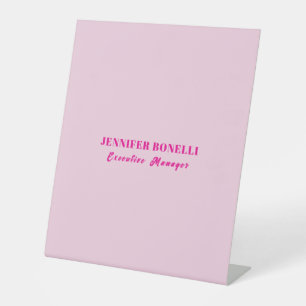 Signe De Table Minimaliste rose tendance personnalisé nom personn