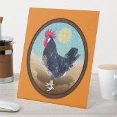Signe De Table Minorque Rooster Vintage Oval (In SItu)