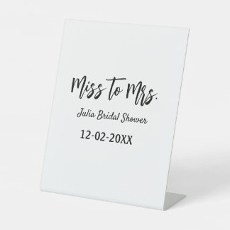 Signe De Table Miss à Mrs enterrement de vie de jeune fille éléga