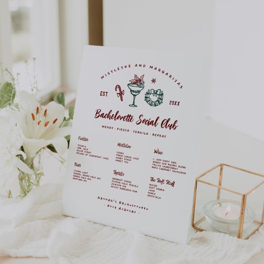 Signe De Table Mistletoe et Margaritas | Bachelorette de Noël