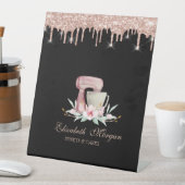 Signe De Table Mixer Flowers Rose Gold Drips Bakery Black (In SItu)
