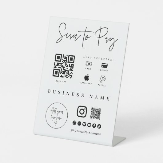 Signe De Table Mobile Checkout Scan QR Code Sign Small Business (Recto)