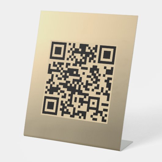 Signe De Table Modèle de code QR immédiatement modifiable | Or Fa (Recto)