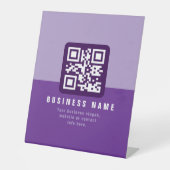 Signe De Table Modèle de code QR moderne modifiable | Purples (Recto)
