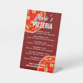 Signe De Table Modèle de menu de pizza de restaurant de pizzeria (Recto)