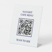 Signe De Table Modèle de menu numérique avec code QR (Recto)