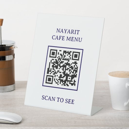 Signe De Table Modèle de menu numérique avec code QR (In SItu)