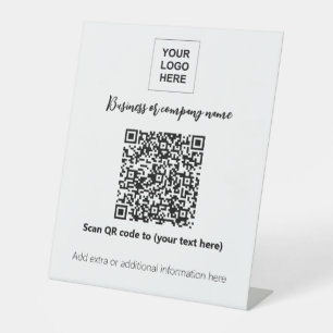 Signe De Table Modèle de présentoir de table de code QR pour entr