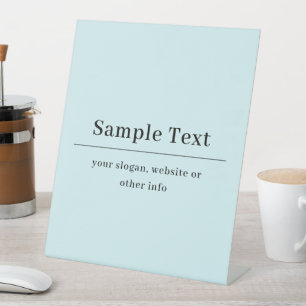 Signe De Table Modèle de texte simple et élégant Bleu Clair