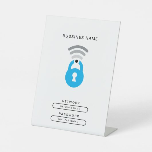 Signe De Table Modèle du logo WiFi Key tech (Recto)