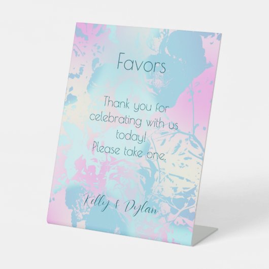Signe De Table Modern Abstract Pastel Wedding Favors  (Recto)