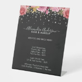 Signe De Table Modern Black Pink Floral Diamonds Glitter Price (Recto)