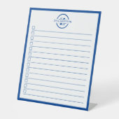 Signe De Table Modern Blue Monogram To Do List Dry Erase Board (Recto)