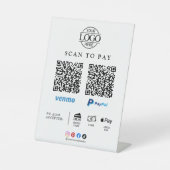 Signe De Table Modern Business Logo Qr Code Scan To Pay Tabletop (Recto)