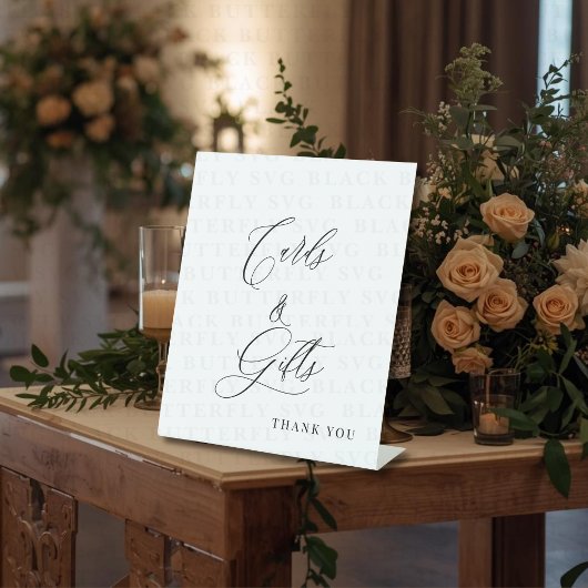 Signe De Table Modern Calligraphy Cards & Gifts Wedding Pedestal 