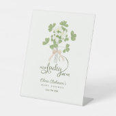 Signe De Table Modern Chic Lucky Shamrock with Bow baby shower (Recto)