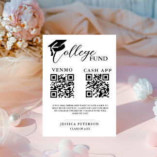 Signe De Table Modern College Fund Fonds High School Code QR