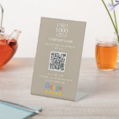 Signe De Table Modern Custom Google Reviews QR Code Business Logo (In SItu)