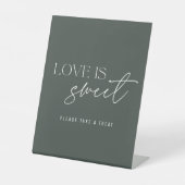 Signe De Table Modern Dark Sage Green Love is Sweet Mariage Table (Recto)